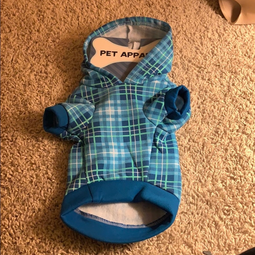 Plaid hoodie Dog sweater